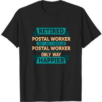Retired Postal Worker T-Shirt for Men in Black