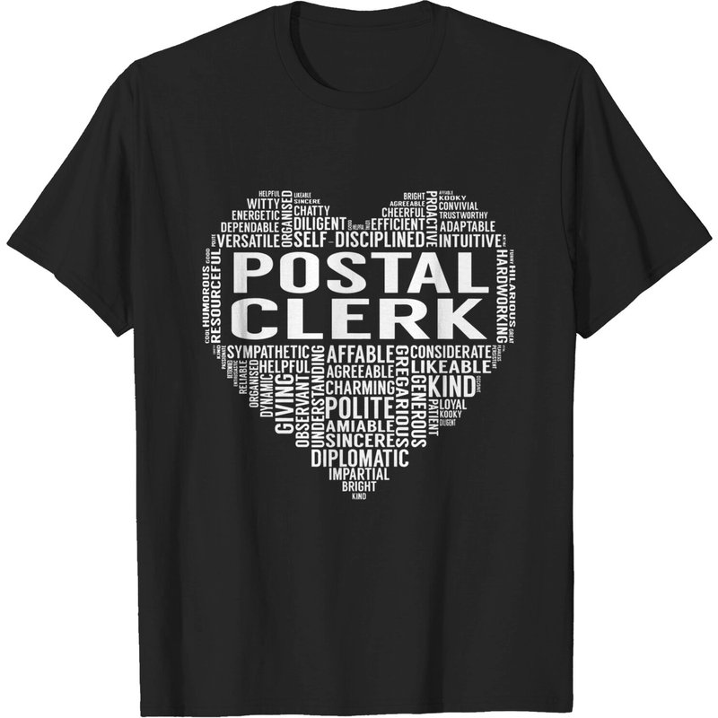 T-shirt pour hommes Postal Clerk Heart en noir — T-shirts pour hommes