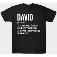 T-shirt pour hommes David Name en noir