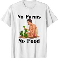 No Farms No Food Black Text T-shirt for Men