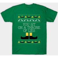 T-shirt Throne Of Lies Elf Quote Christmas Knit pour hommes