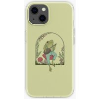 Cottagecore Frog Playing Banjo on Mushroom iPhone Case