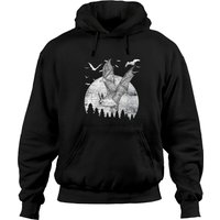 Hoodies Unisex Bats Night en Noir