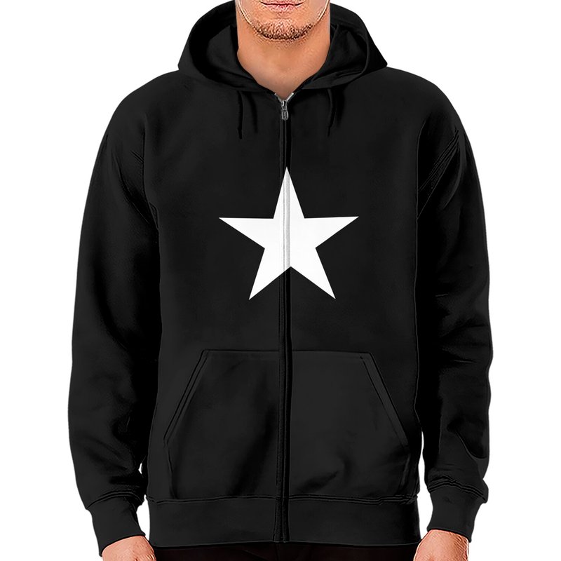 Hoodie à fermeture éclair White Star pour unisexe en noir