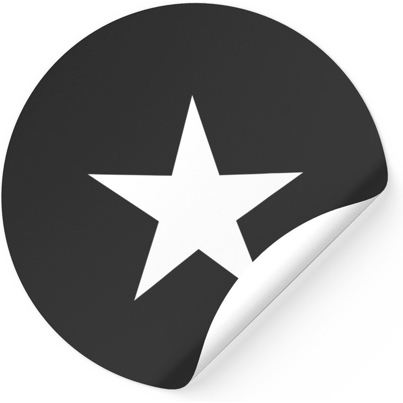 Autocollants Étoile Blanche sur Fond Noir — Autocollants et stickers
