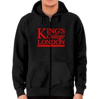 Hoodie zippé unisexe King's College London en noir — Sweats à capuche pour hommes