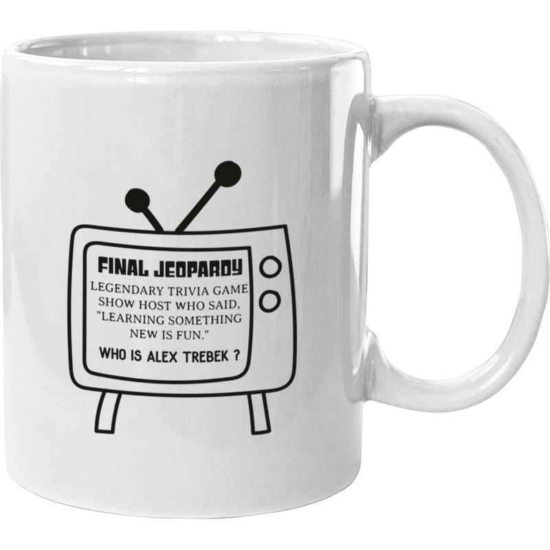Final Jeopardy Alex Trebek Black Ceramic Mug — Mugs & Tumblers