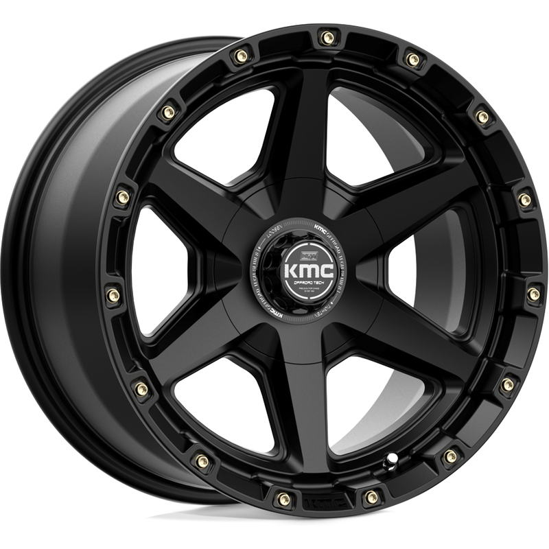 Roues KMC KM101 Tempo Noir Satiné - 20x9 - Motif de boulons 5x150 — Roues et jantes