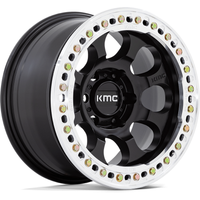 KMC KM237 Riot Beadlock Satin Black 17x8.5 Wheels 5x127 Bolt Pattern