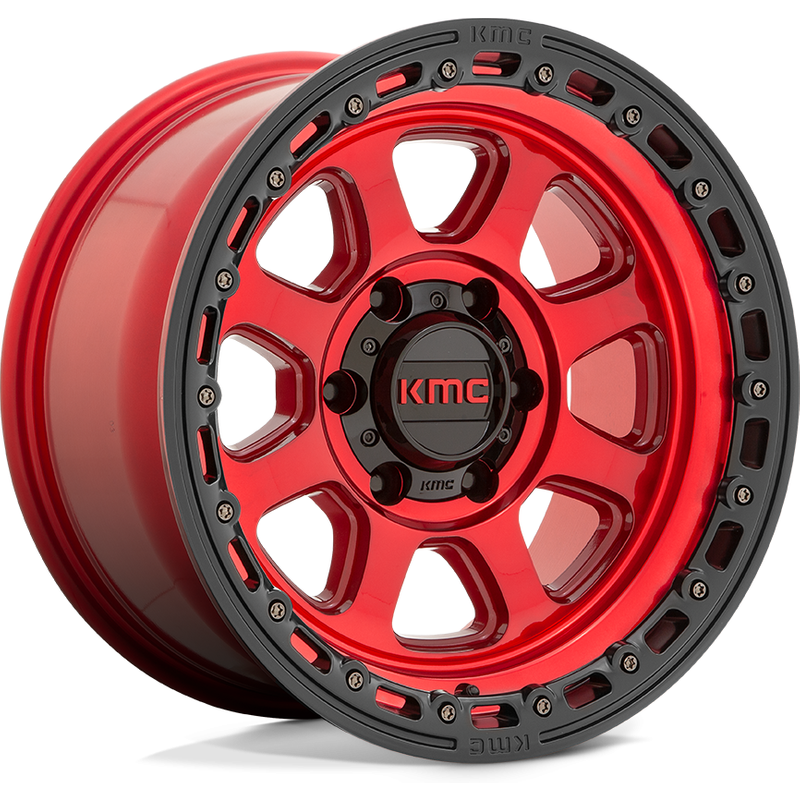 KMC Wheel KM548 Chase Red Black Lip - 20x9 - 5x127 Bolt Pattern — Wheels & Rims