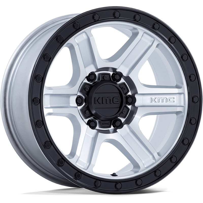 KMC Wheel KM551 Outrun Machined Gloss Black Lip - 17x8.5 -5x127 — Wheels & Rims