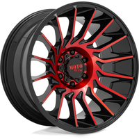 Moto Metal MO807 Gloss Black Mach W/ Red Tint Wheels 22x10 — Wheels & Rims