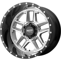 Roues Moto Metal MO987 Sentry Argent Brillant et Noir 20x12 — Roues et jantes