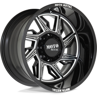 Roues Moto Metal MO997 Hurricane Gloss Black Milled - 20x10 - 5x127 — Roues et jantes