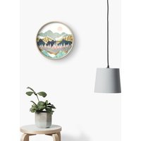 Summer Vista Clock - Elegant Wall Clock with Abstract Landscape