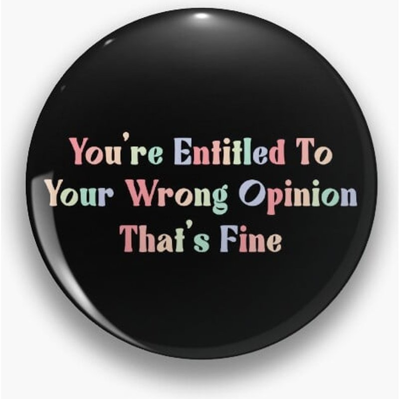 Vous avez droit à votre mauvaise opinion, c'est bien Pin — Accessoires de mode