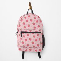 Strawberry and Hearts Pattern Backpack