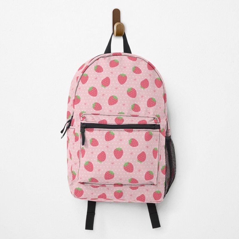 Sac à dos motif fraises et cœurs — Sacs à dos décontractés