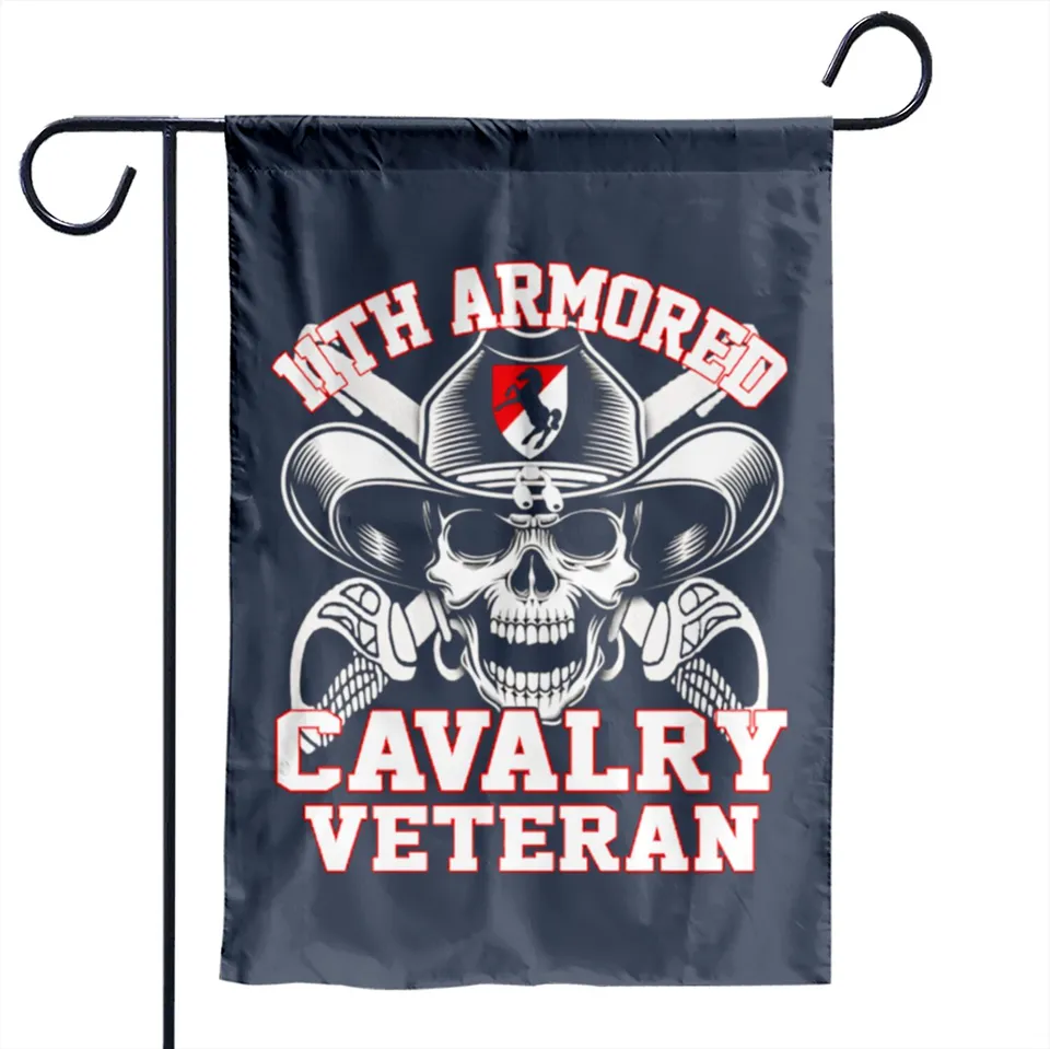 Drapeaux de jardin des vétérans de la 11e cavalerie blindée - Marine — Drapeaux décoratifs