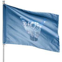 Shaka Hand Sign with Calm Ocean and Clouds - House Flags — Decorative Flags