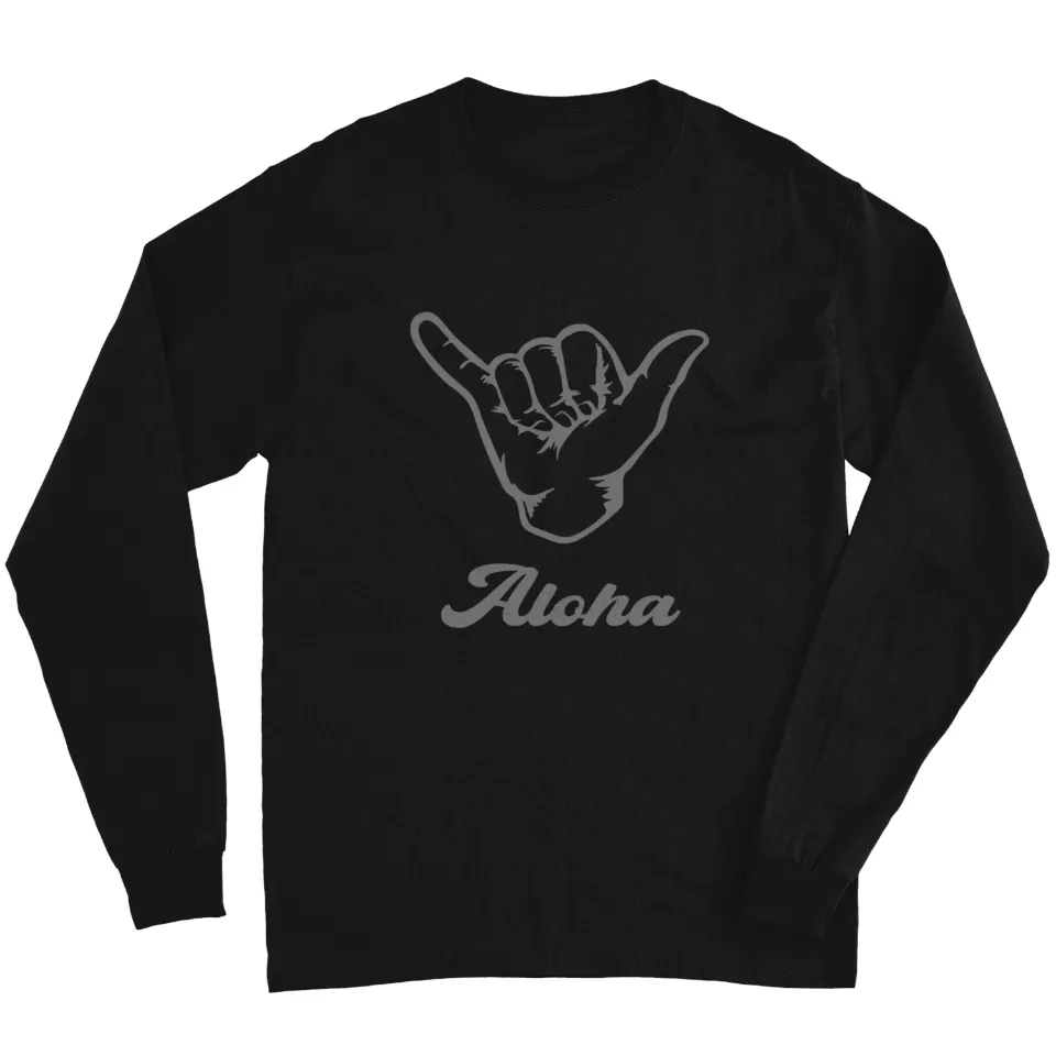 T-shirt à manches longues Aloha Shaka Hawaii Hang Loose pour unisexe — T-shirts pour hommes