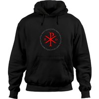 Hoodie Unisexe Noir Christian Chi Rho — Sweats à capuche pour hommes