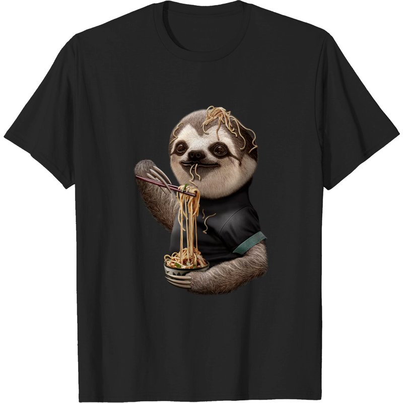 Sloth Eating Noodle Men's T-Shirt — Mens T Shirts