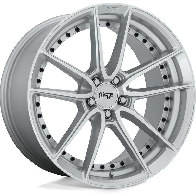 Niche M221 DFS Machined Silver 18x8 Wheels 5x114.3 Bolt Pattern — Wheels & Rims