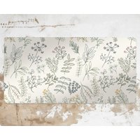 Green Contur Leaves Desk Mats for Home Office
