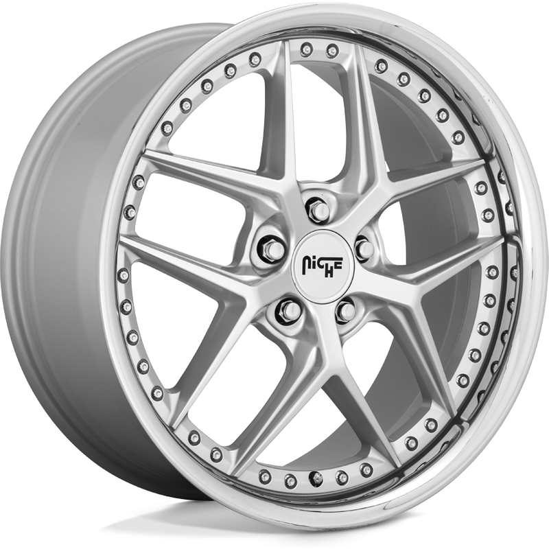 Roues Niche M225 Vice Argent - 20x10.5 - Motif de boulon 5x120
