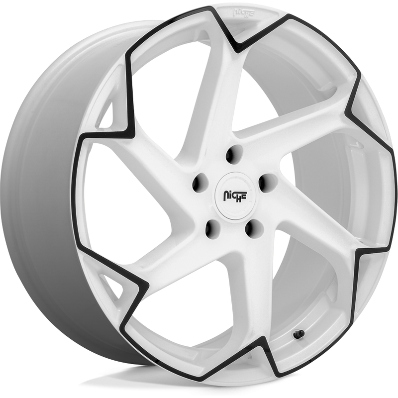 Niche M257 Flash Gloss White with Black 20x10.5 Rims 5x120 Bolt Pattern — Wheels & Rims