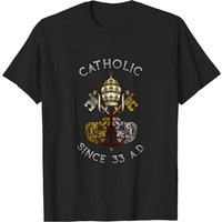 T-shirt pour hommes Catholic Since 33 AD en noir