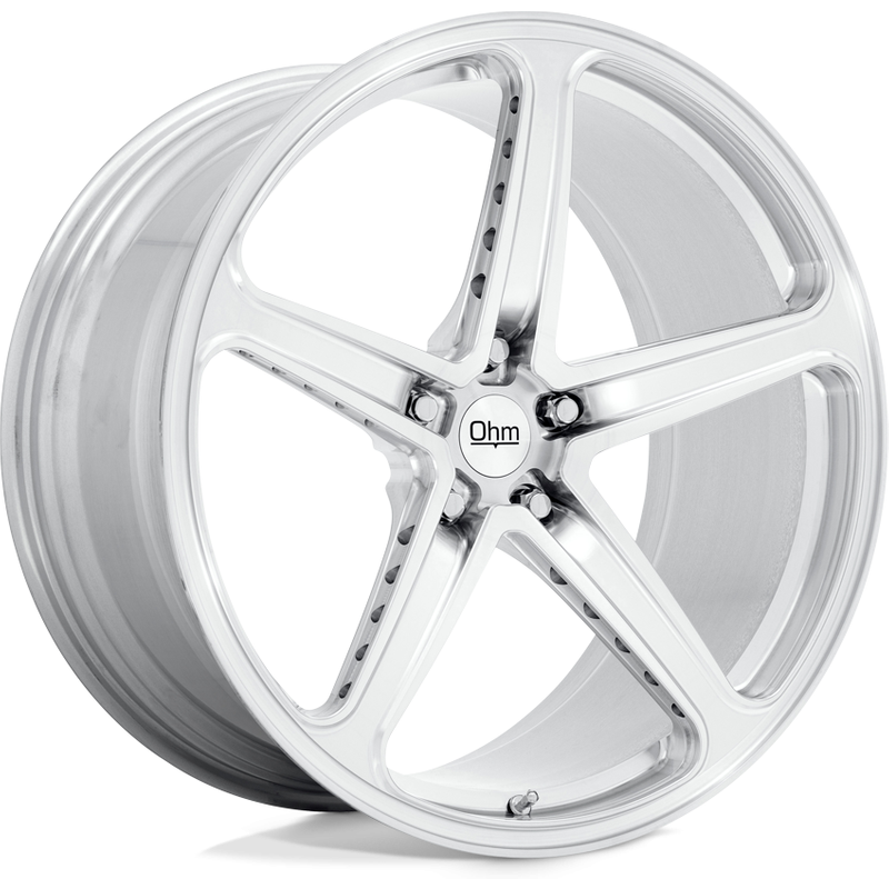 Ohm AMP Silver Machined Wheels - 21x10.5 - 5x120 Bolt Pattern — Wheels & Rims