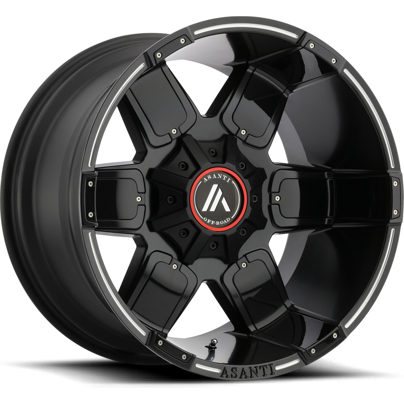 Asanti Off Road AB811 Warthog Satin Black Mill Wheels - 20x10 -24 Offset — Wheels & Rims