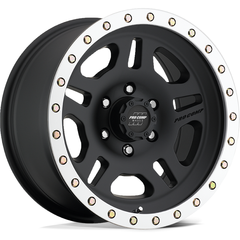 Pro Comp PA29 LA PAZ Machined Black 16x8 Wheels - 5x114.3 Bolt Pattern — Wheels & Rims