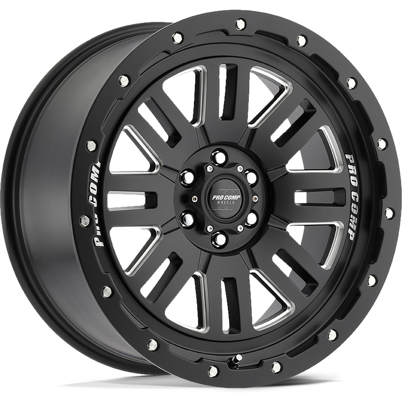 Pro Comp PA61 Cognos Black Milled 17x9 Rims - 6x139.7 Bolt Pattern — Wheels & Rims