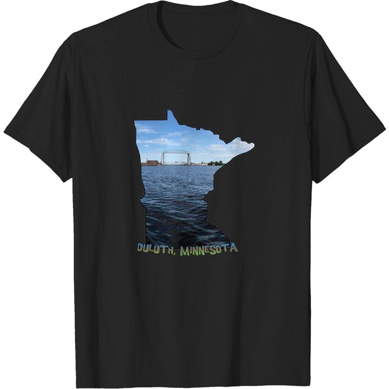 Minnesota State Outline Duluth Aerial Lift Bridge Men's T-Shirt