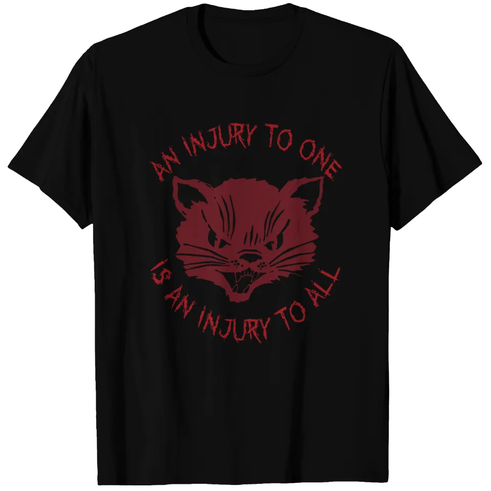 T-shirt de solidarité : Une blessure à un est une blessure à tous - Design de chat syndical — T-shirts pour hommes