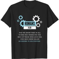 Romans 8:28 Scripture Men's T-Shirt - Black — Mens T Shirts