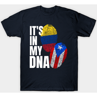 T-shirt pour hommes avec drapeau ADN portoricain et colombien
