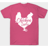 T-Shirt Chicken Lady pour Hommes - Design Poulet Blanc