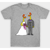 T-shirt Humoristique Poule en Caoutchouc Mariée et Marié — T-shirts pour hommes