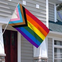 LGBTQ+ Pride House Flag - Rainbow Design — Decorative Flags