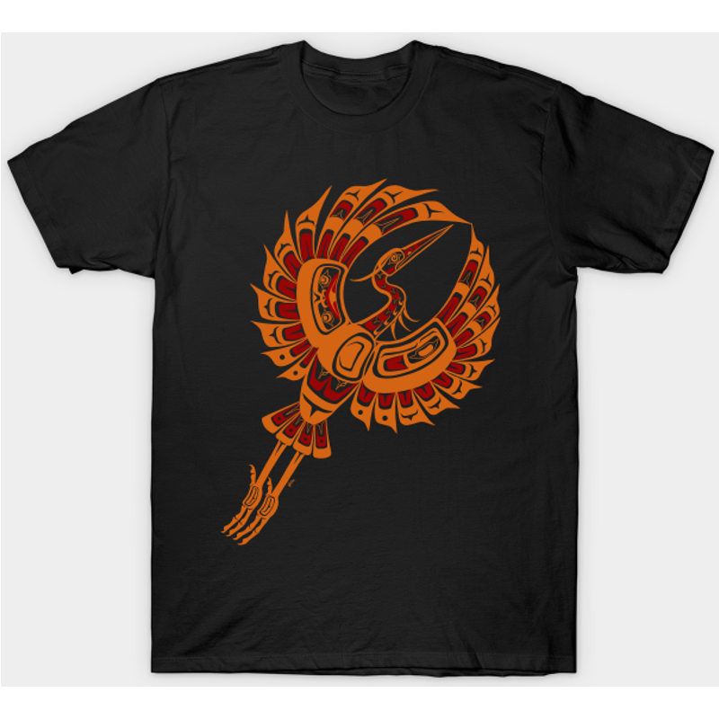 T-shirt PNW Native Heron pour hommes en couleurs d'automne — T-shirts pour hommes