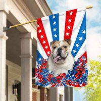 English Bulldog Independence Day Garden Flag — Decorative Flags