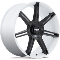 Roues Rotiform FRA Gloss White avec rayons M-noirs - 22x10 — Roues et jantes