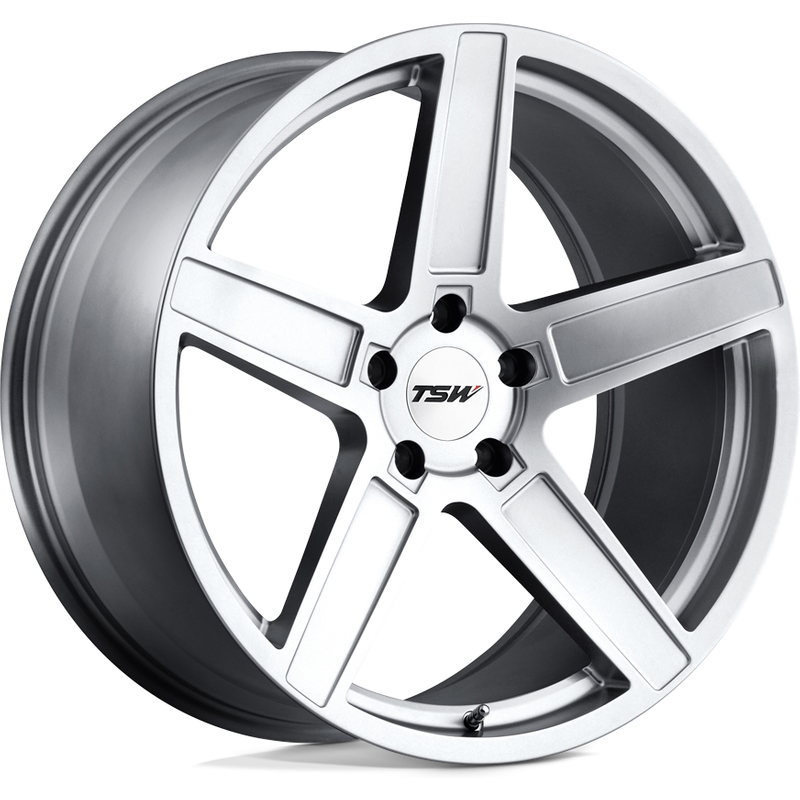 TSW Ascent Silver 17x8 Wheels - 5x120 Bolt Pattern, 35 Offset — Wheels & Rims