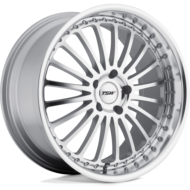 TSW Silverstone Silver Mirror Cut Face & Lip 18x8 Rims 5x120 — Wheels & Rims