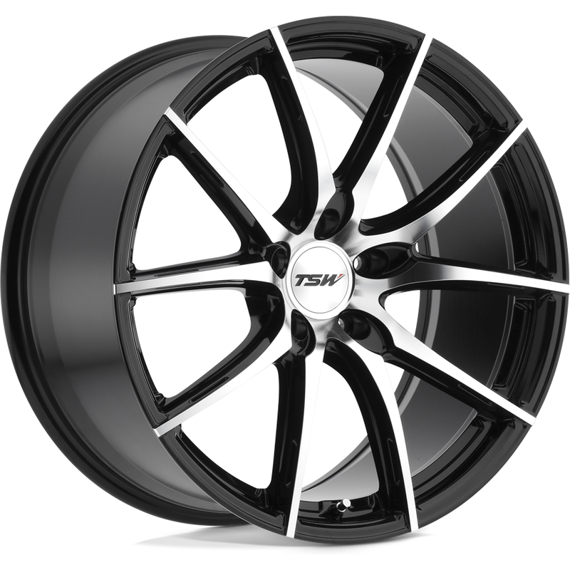 TSW Sprint Gloss Black Machined 18x8.5 Wheels 5x114.3 Bolt Pattern — Wheels & Rims