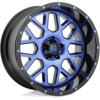 Roues XD Series XD820 Grenade Satin Black Mach Blue Tint 20x10